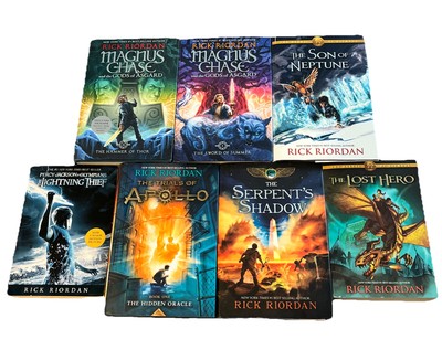 Percy Jackson Rick Riordan Books Book QTY 7 Hardback = 5 Paperback =2