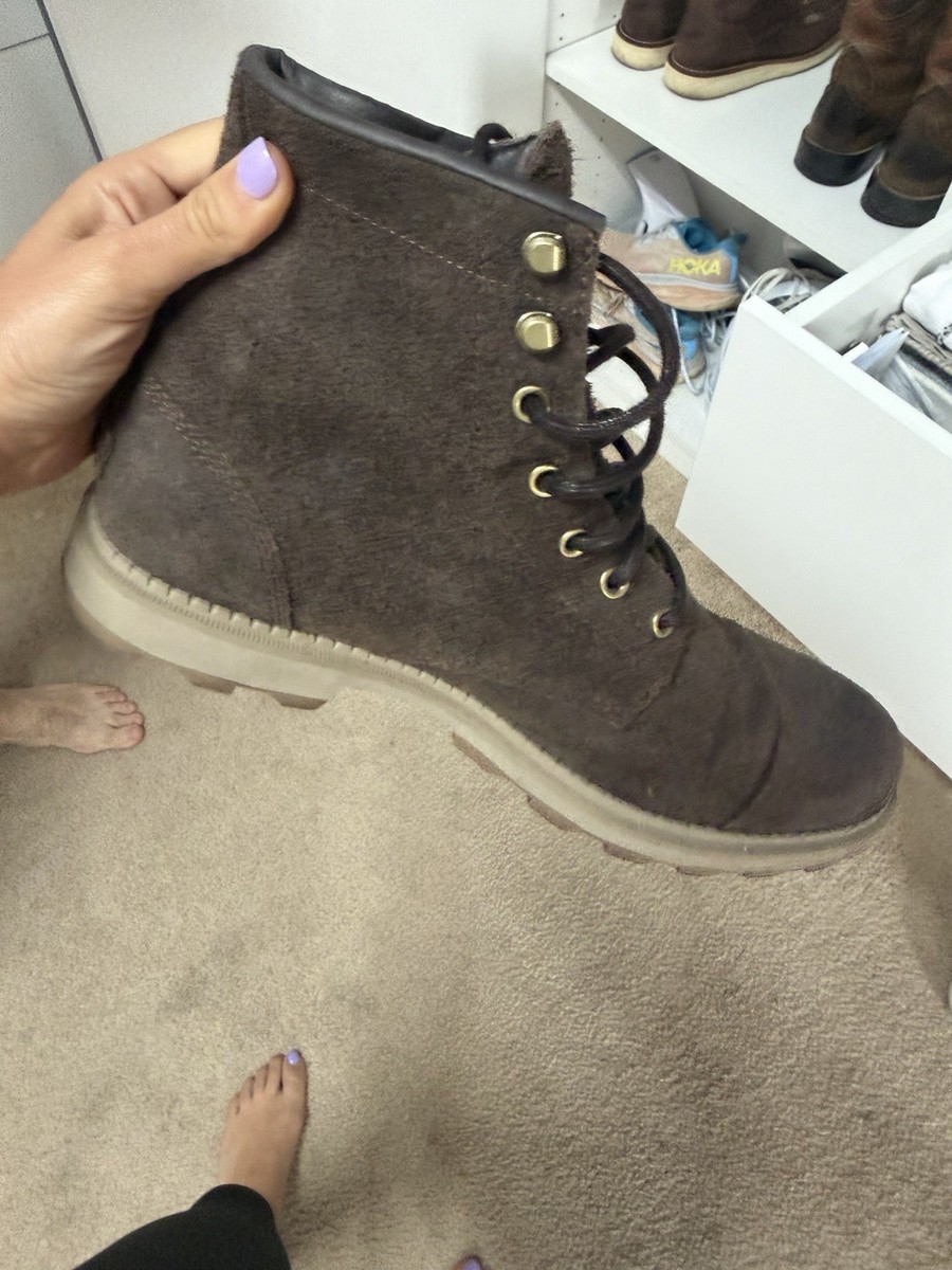 Sorel Brown Suede Lace-Up Ankle Combat Boots men