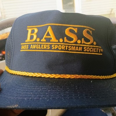 B.A.S.S. Bass Anglers Sportsman Society Vintage Trucker Cap Hat by K Prod USA