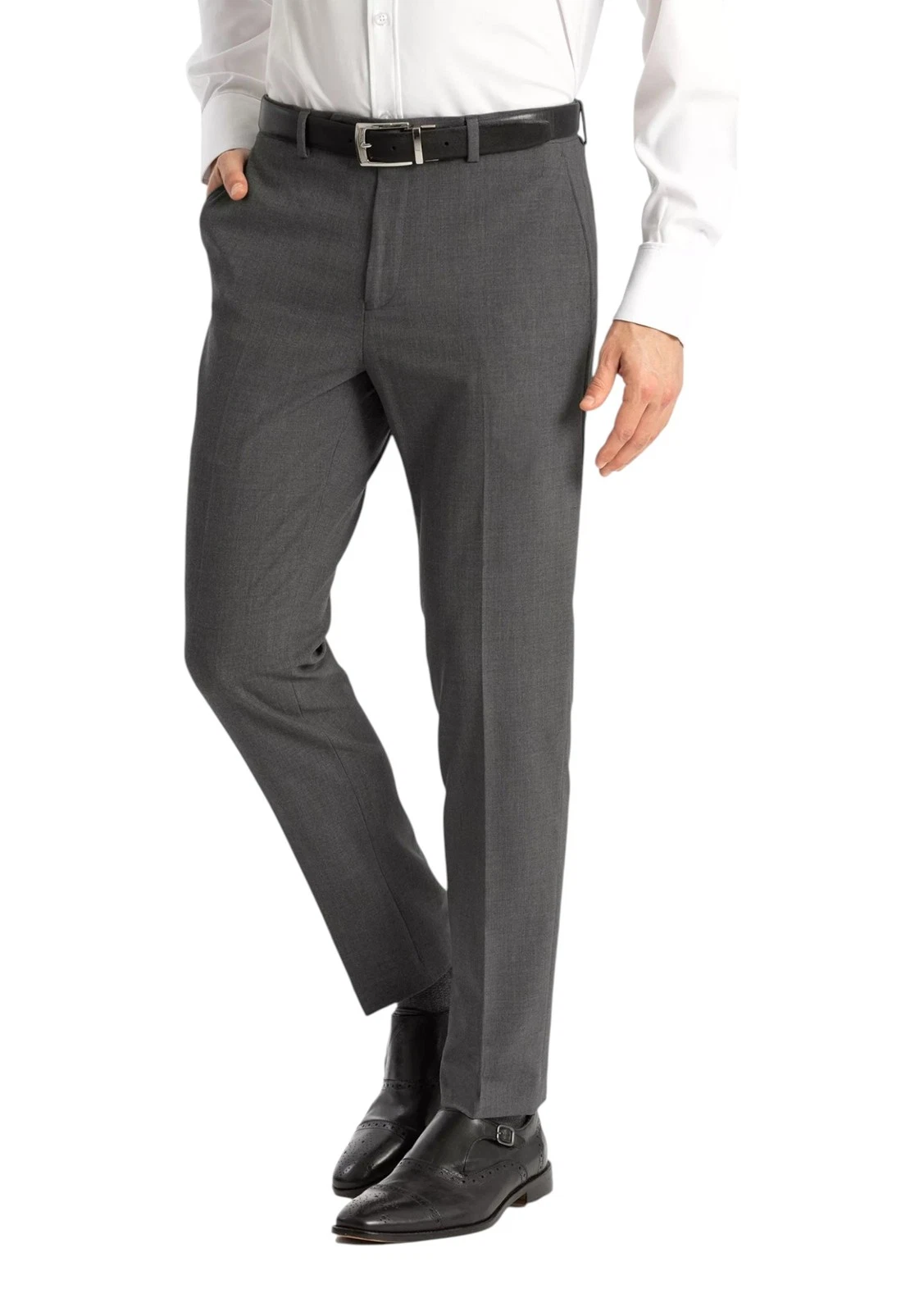 Calvin Klein Mens Skinny fit Dress Pants 32 / 30 Charcoal Gray Solid