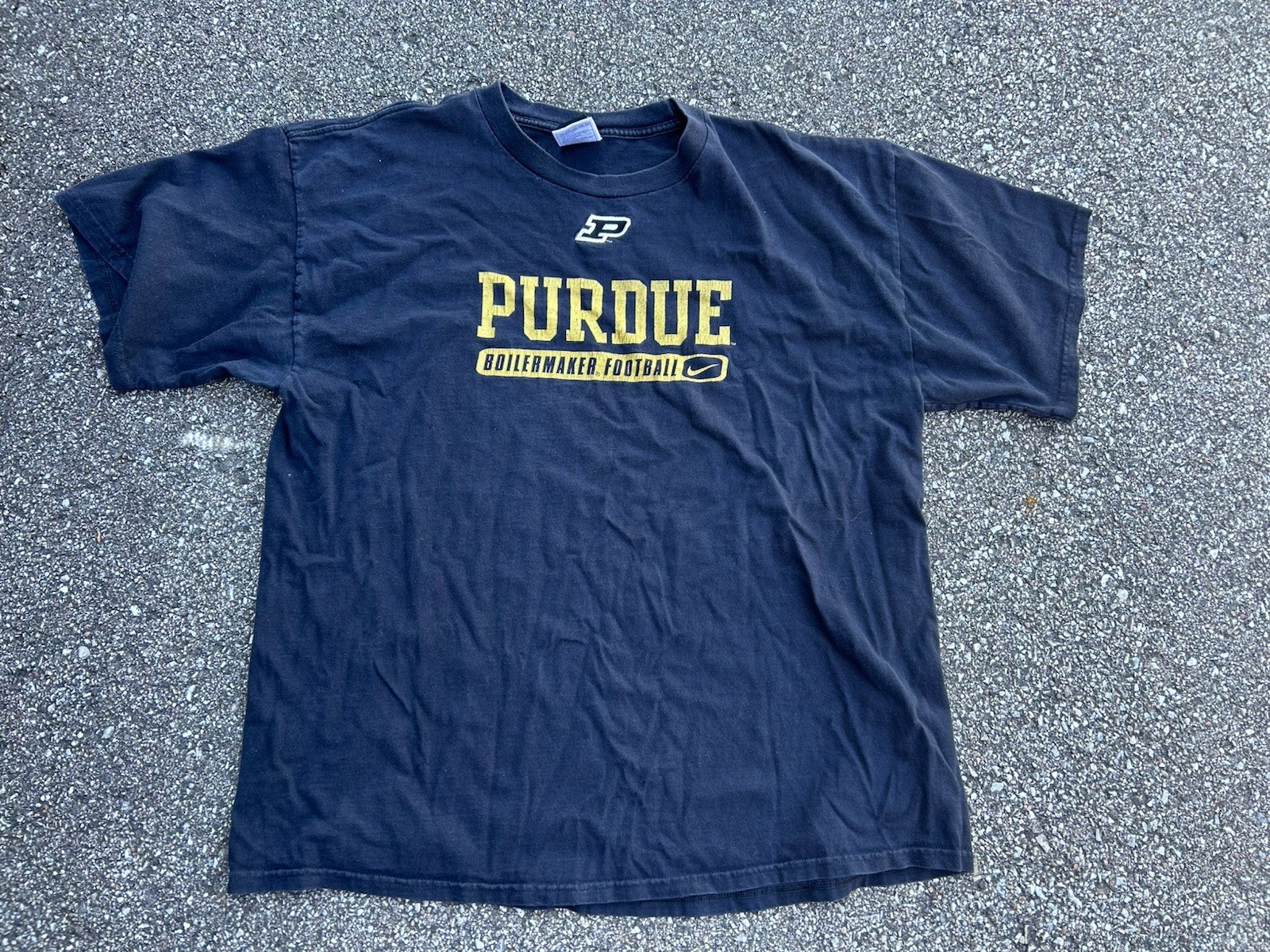 Vintage Y2K Nike Purdue Boilermakers Football Black Shirt Large