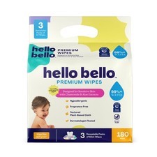Premium Fragrance-Free Baby Wipes, 3 Flip-Top Pouches 180 Total Wipes 