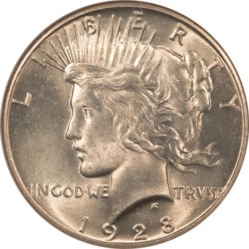 1928 Peace Dollar NGC MS63 CAC Beautiful Eye-Appeal with Light Gold Toning!