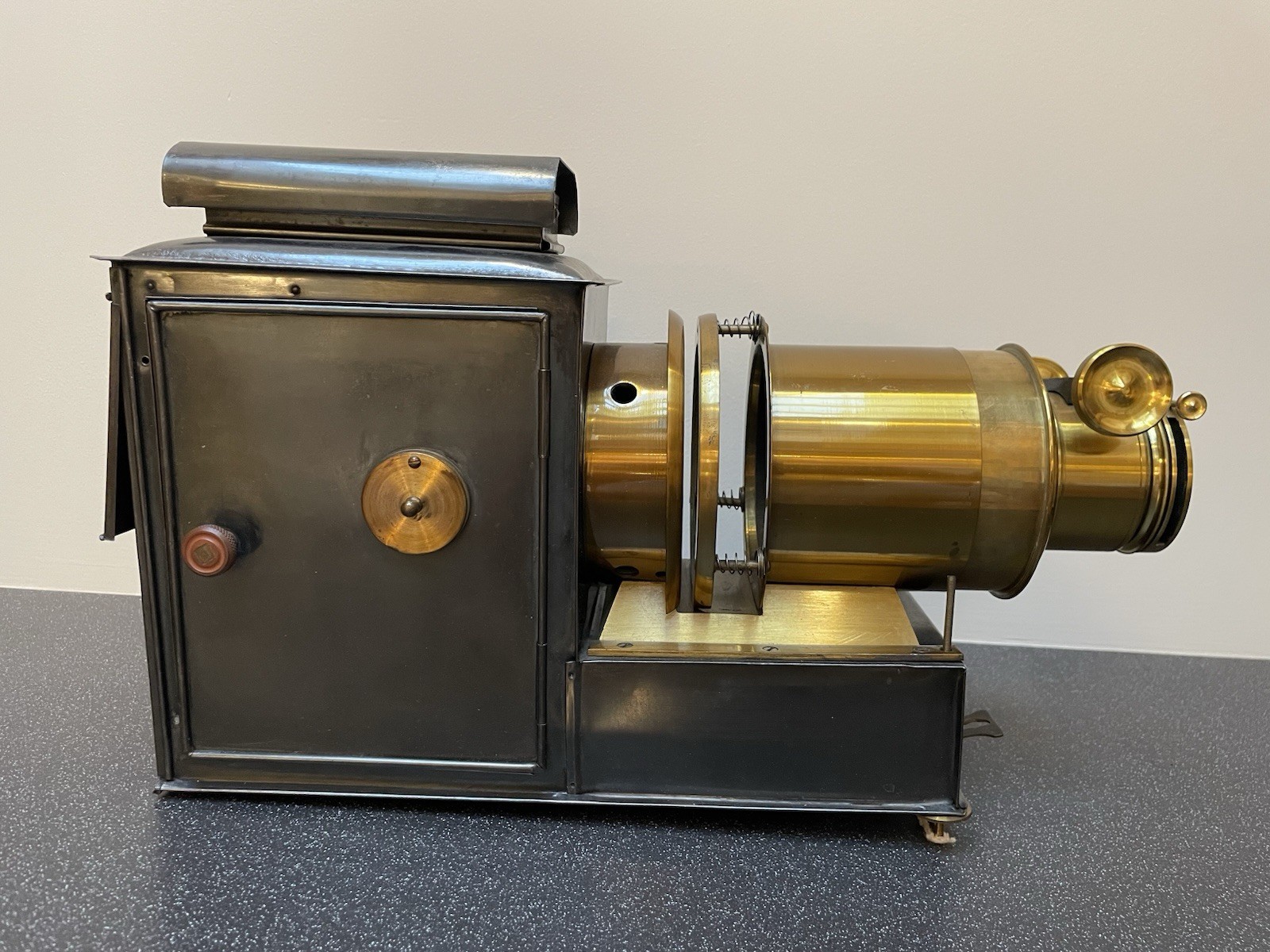 John Wrench Brass Magic Lantern 7" Projector Lens in fabulous Condition