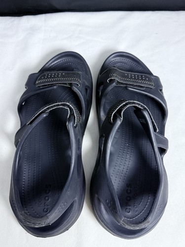 Crocs Swiftwater Sandals Mens 13 Black Comfort Walking Hiking Water River Beach - Picture 5 of 10