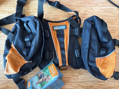 KURGO BAXTER  Dog Back Pack Black Orange  3.75L 30-85 Pounds  MED/LARGE. New