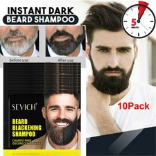 10Pack Mens Mustache and Beard Hair Color Dye 5 minute Black Permanent Coloring