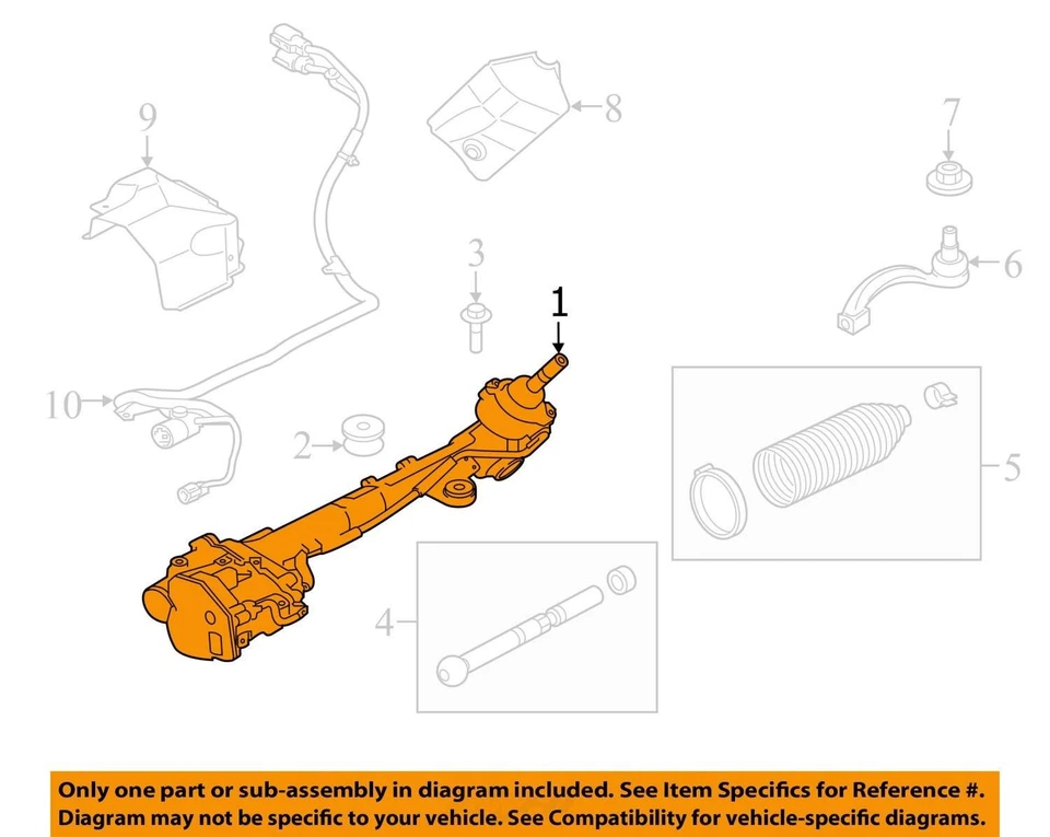 Jaguar F-PACE 2018 cremallera de dirección y piñón OEM 70 k millas - LKQ427870212 Foto 4 de 4