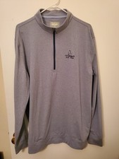 Straight Down Mens XL Gray Long Sleeve Quarter Zip Golf Pullover