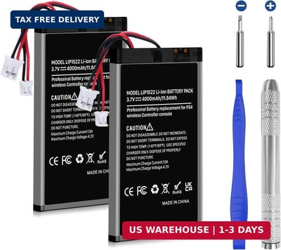 2 Pack 4000mAh PS4 Controller Battery, Replacement for PS4/PS4 Pro/PS4 Slim P..