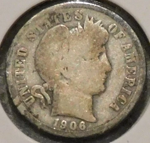 Silver Dime - Barber - 1906
