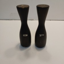 Vintage MCM Wooden Pillar Salt  Pepper Shakers Japan