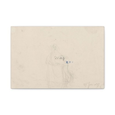 C. Lapine - Schets van een oude blinde man, geleid door jongen - Canvas Wall Art