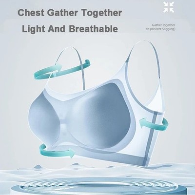 Ultra-thin breathable ice silk bra Women's underwear seamless halter vest