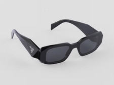 PRADA Symbole Women s Sunglasses Black Plastic Frame Gray Tinted Case