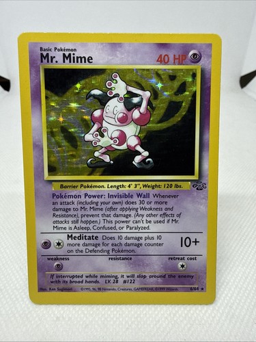 mr mime holographic card value PSA 10 First Edition Jungle Holo Mr. Mime 6/64  ULTRA Low pop 