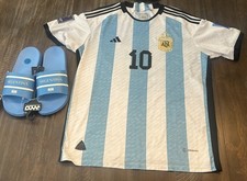 Lionel Messi Argentina Replica jersey 2022 World Cup size L +  Size 10 Sandals