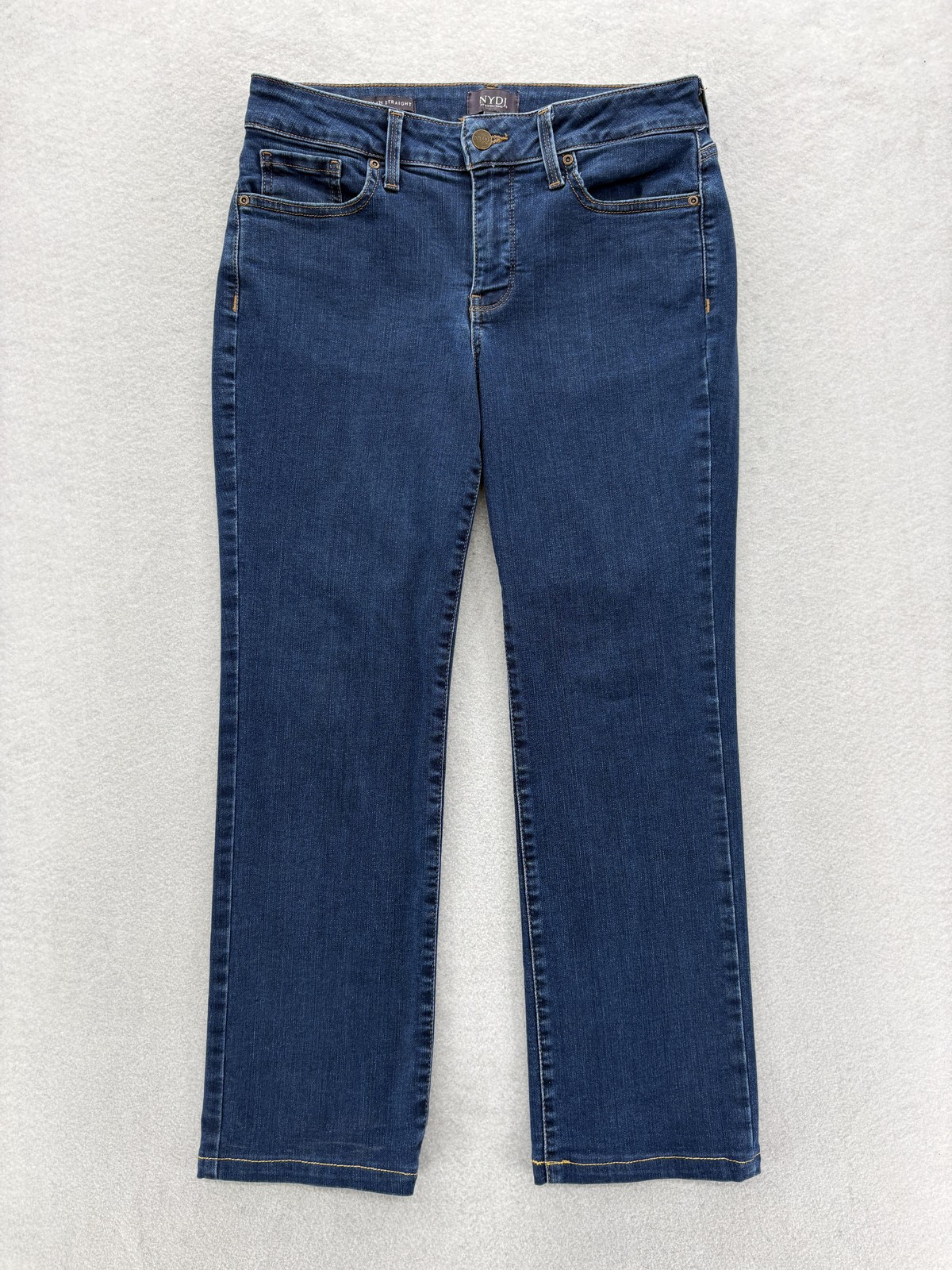 Womens 8p Petite Blue Wash Mid Rise Stretch Shaping