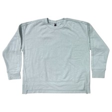 DKNY Women's Classic Fit Hi-Lo Hemmed Crewneck Sweatshirt Green, XS