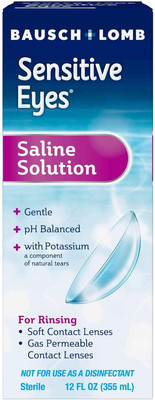 Bausch + Lomb Sensitive Eyes Saline Solution, Gentle Daily Rinse for Soft & Gas 