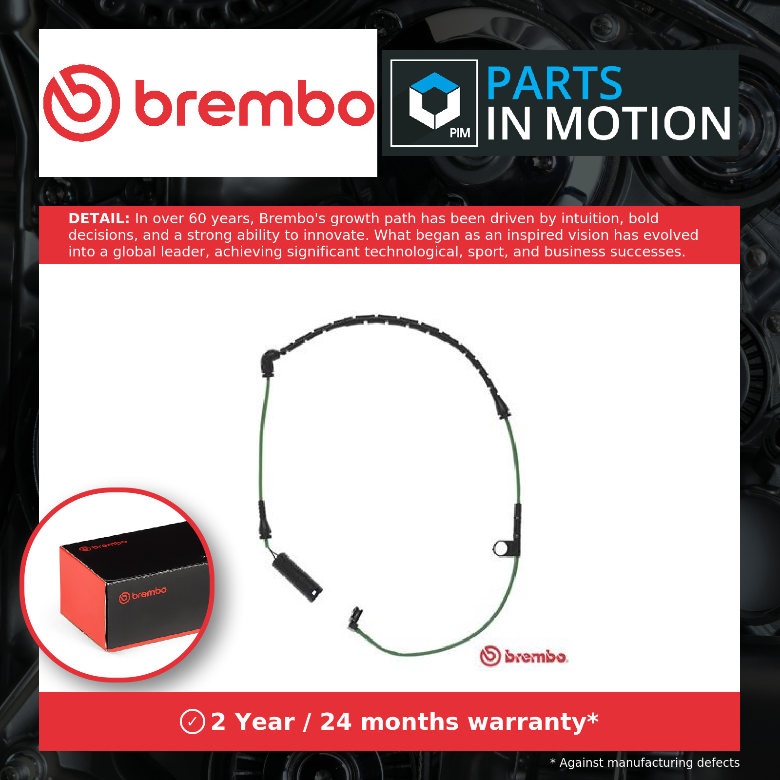 Brake Pad Wear Indicator Sensor Front A00490 Brembo Warning Contact Wire Quality