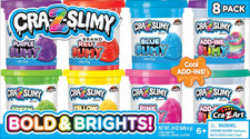 Cra-Z-Slimy Bold  Brite 8 Count, Stretchy  Colorful Premade Slime Collectio...