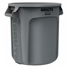 Rubbermaid Commercial Fg261000gray Brute 10 Gal Round Heavy Duty Plastic Can,