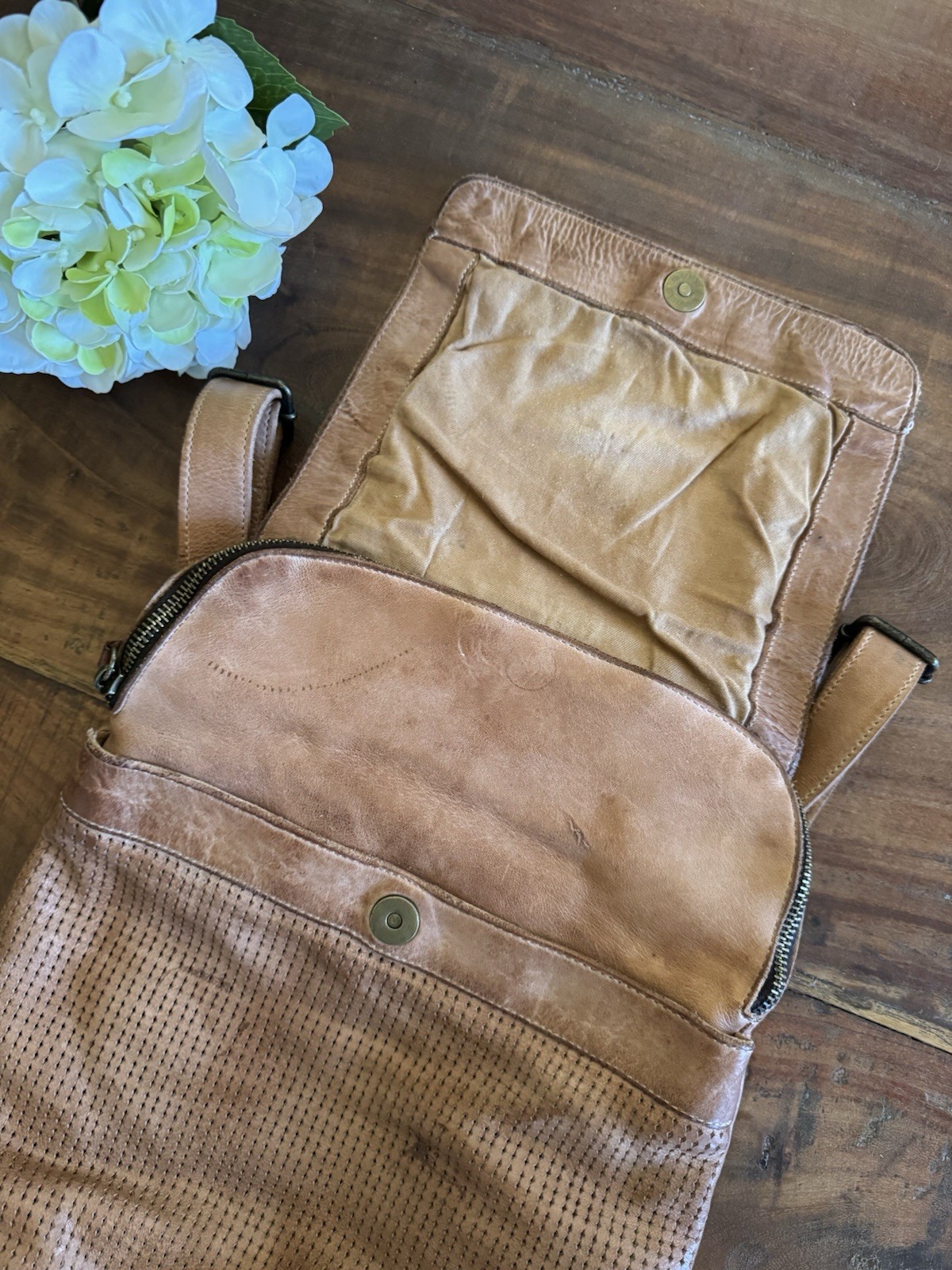 Bed Stu Leather Patsy Tan Backpack Sling Bag - image 11