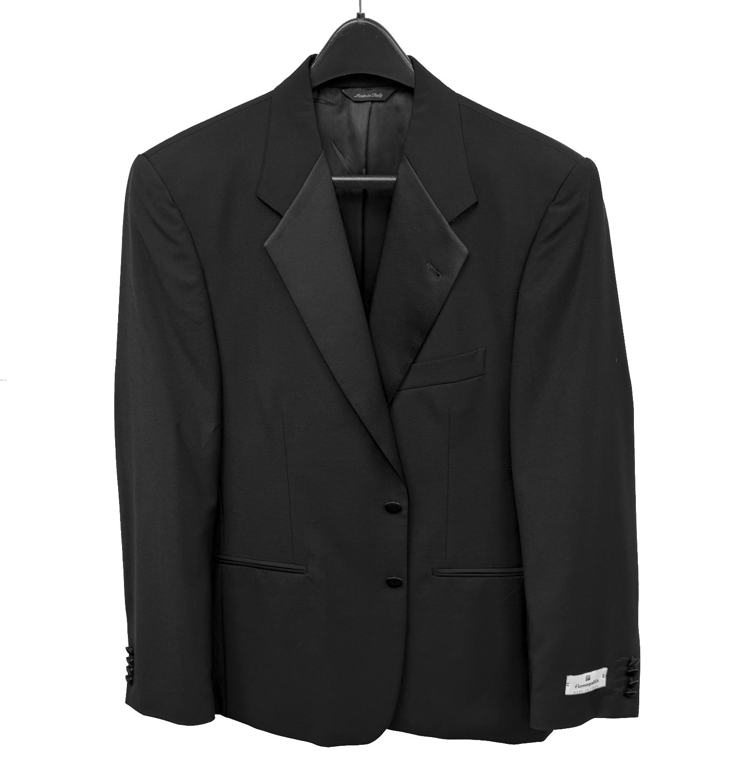 Fumagalli Men's Black Tuxedo Jacket 41R Super 100's Wool Made in Italy NWT