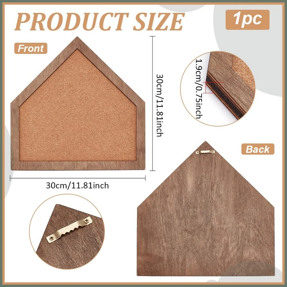 Cork Brooch Board, 11.8x11.8 Inch Wall Cork Tray Baseball Home Plate Pin Boar... - Image 2 of 4