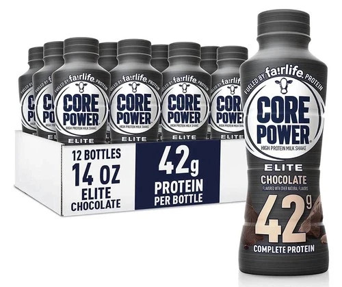 12 PACK Core Power Elite 42g Protein Milk Shake Chocolate 14 Fl Oz Ex 12/26