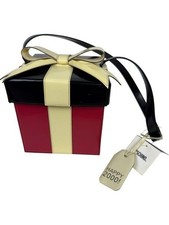 Moschino Present Patent Red Black Cube Bag