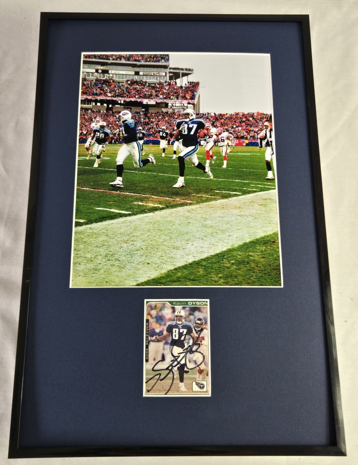 Kevin Dyson Signed Framed 11x17 Photo Display Titans Music City Miracle