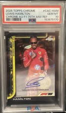 2025 Topps Chrome Formula 1 Lewis Hamilton Auto F1 75th Anniv Ref /75 PSA 10 