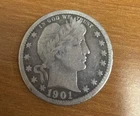 1901-P Barber Quarter Dollar $0.25 Silver