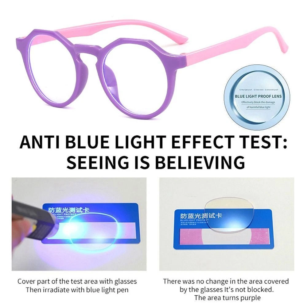Ultralight Kids Anti blue Light Glasses Frame Eyewear Children Boys Girls