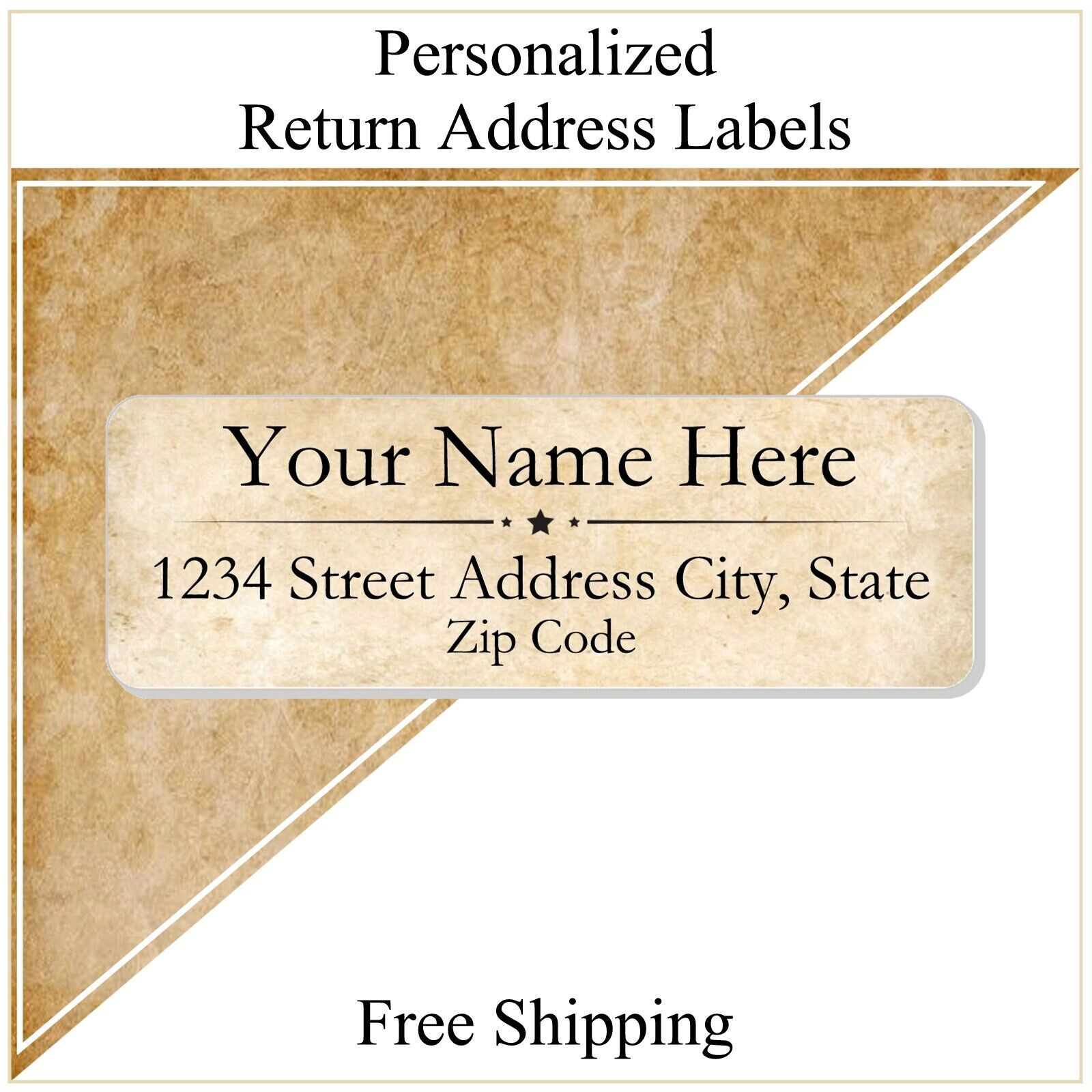 60 Return Address Labels Personalized Printed 3/4 x 2 1/4 Custom
