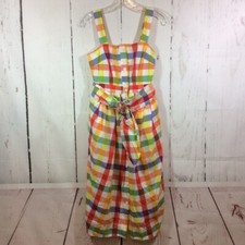 Christopher John Rogers x Target Rainbow Gingham Dress Womens 2 Retro 1950s Vibe