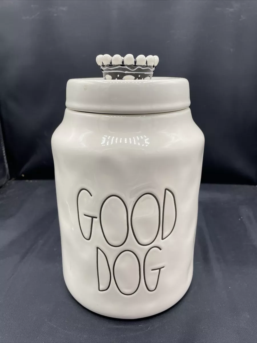 Rae dunn dog top treat jar