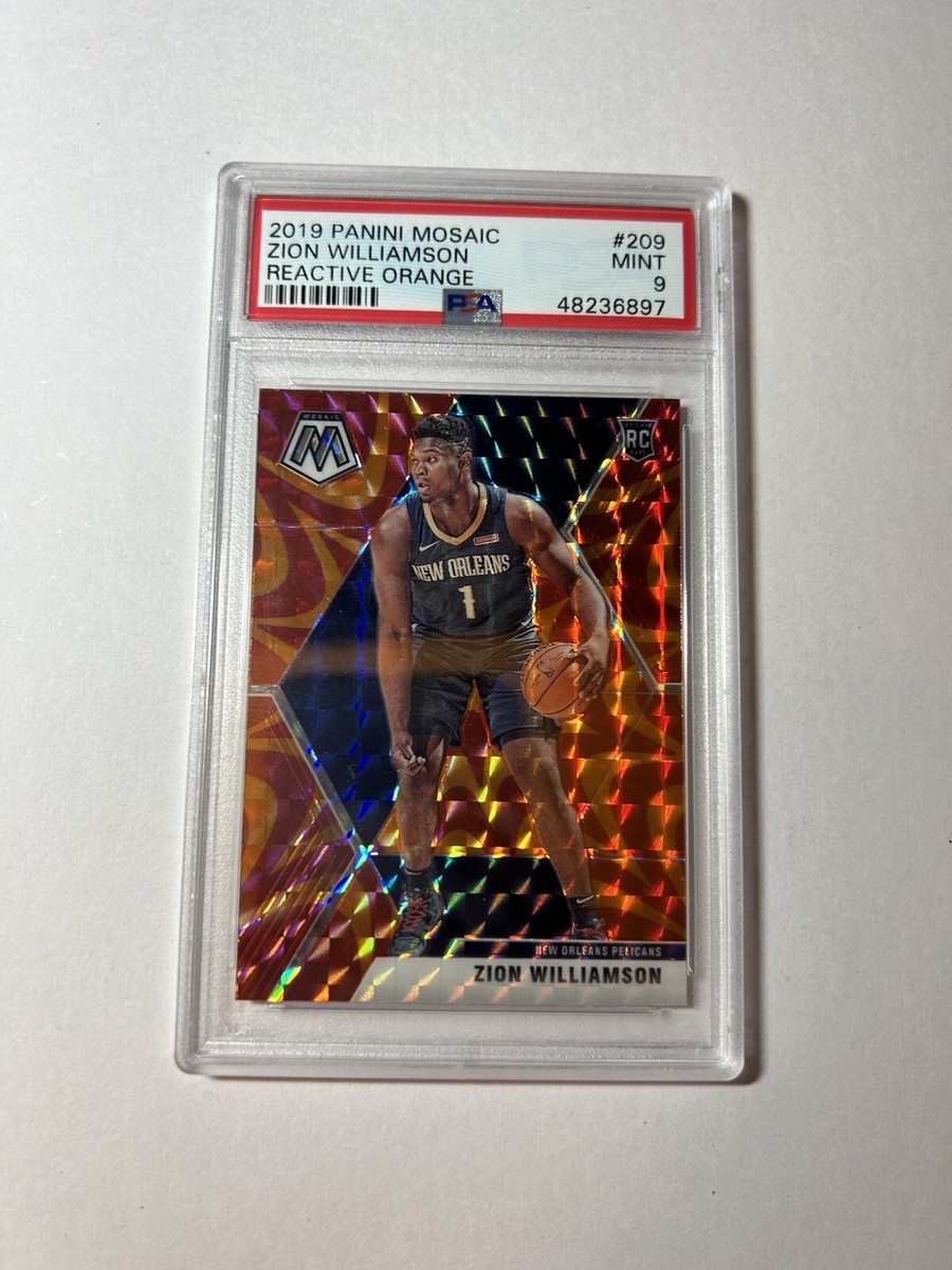 2019 Panini Mosaic Reactive Orange #209 Zion Williamson RC