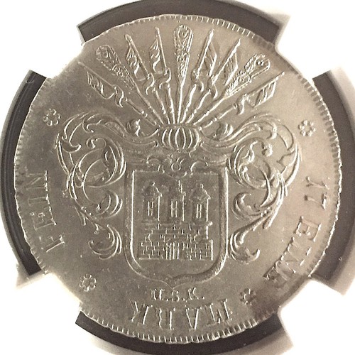 German State Hamburg 1808 HSK 32 Schillings Coin Thaler NGC MS 61 Taler RARE - Picture 3 of 3