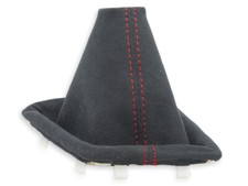 SCHALTMANSCHETTE FUR HYUNDAI i20N 2021-2024 SCHALTSACK ALCANTARA NAHT ROT