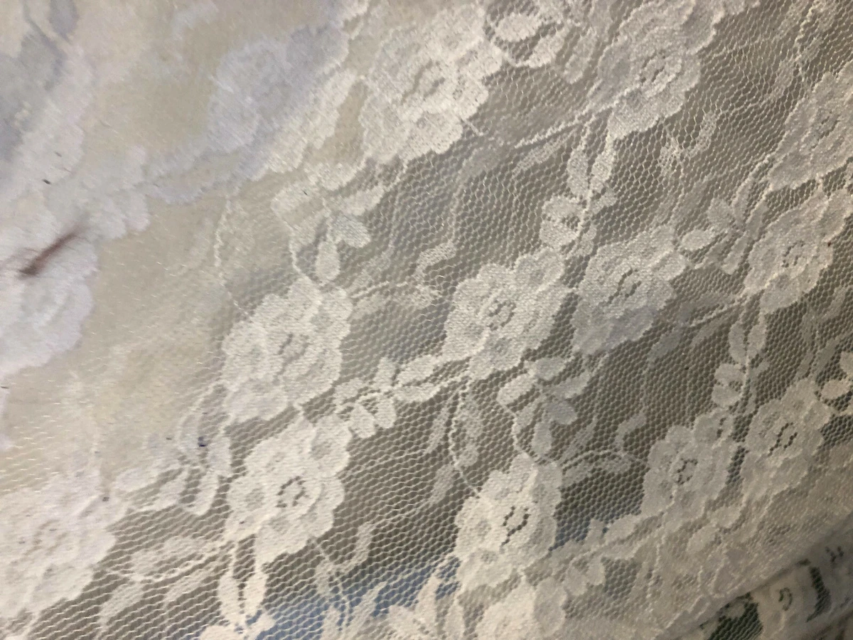 Stretch Lace White Fabric By The Yard 47 Wide