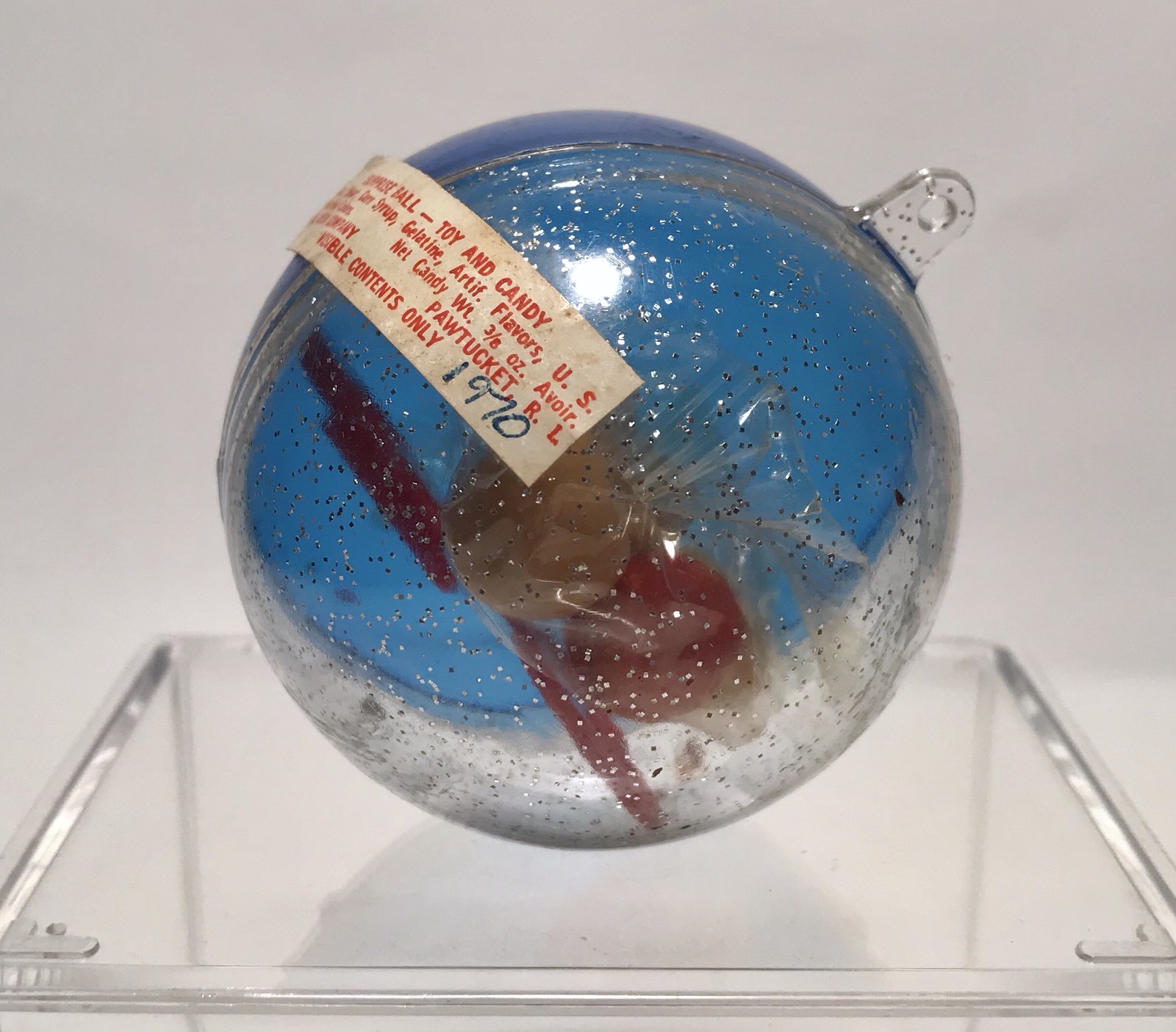 Vintage 1970 E Rosen Clear SURPRISE BALL TOY & CANDY Container