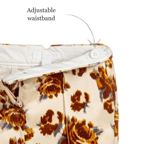 Burberry Trousers Pants - Age 4 Years Lexi Cotton Velvet Girls - Mustard Floral - Picture 5 of 9