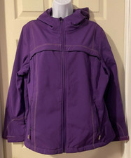 32 Weatherproof Girls Hooded Purple Softshell Jacket Size XL