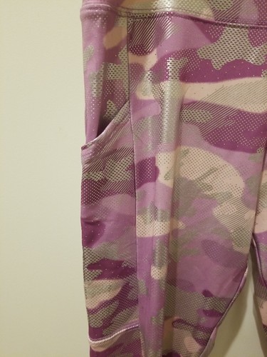 Justice Girls Tech Pocket Activewear Leggings Purple/pink/grey Size XL (16/18) - Picture 3 of 5