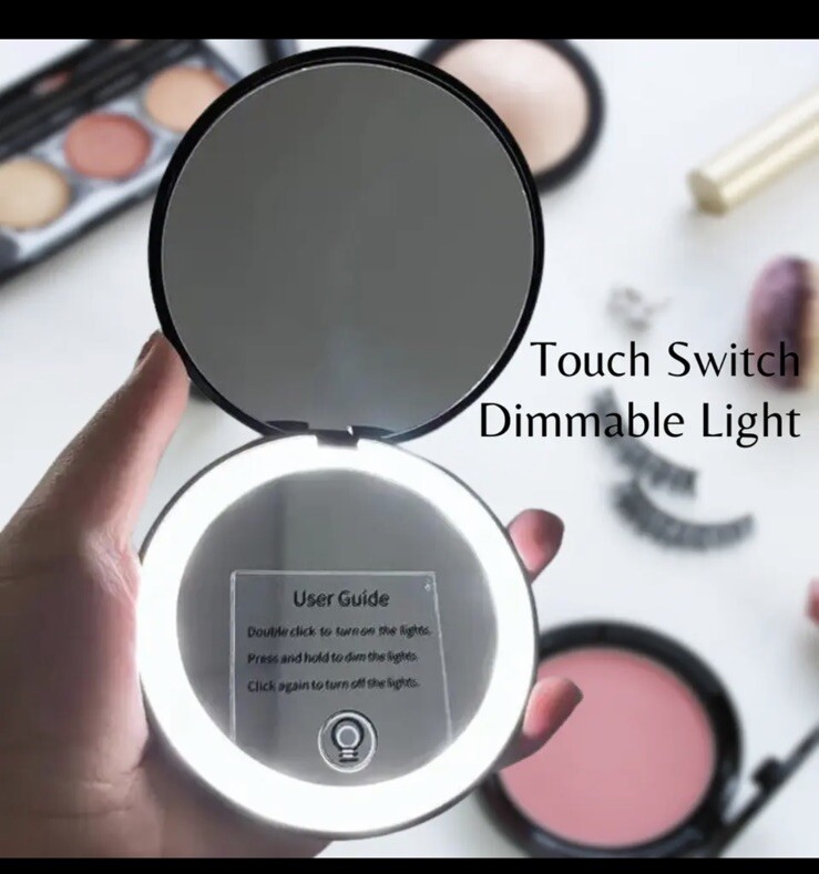 Portable LED Makeup Mirror with Adjustable Light  -image