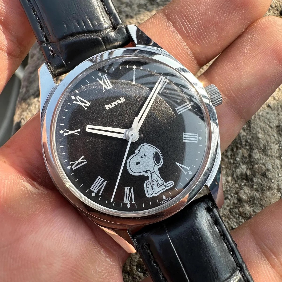 Used HMT Hand Crafted Dial Snoopy Dog 17 Jewels Hand Winding Men's