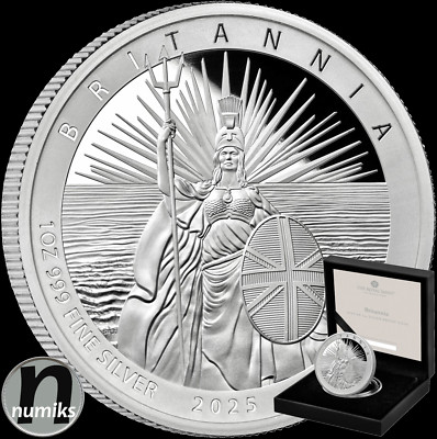 BRITANNIA 2025 - Großbritannien - 1 Oz Silber PP / Proof - 2 Pfund - OVP BOX